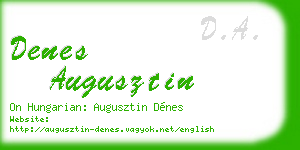 denes augusztin business card