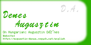 denes augusztin business card
